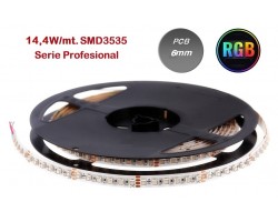 Tira LED 5 mts Flexible 72W 300 Led SMD 3535 IP20 RGB, Serie Profesional